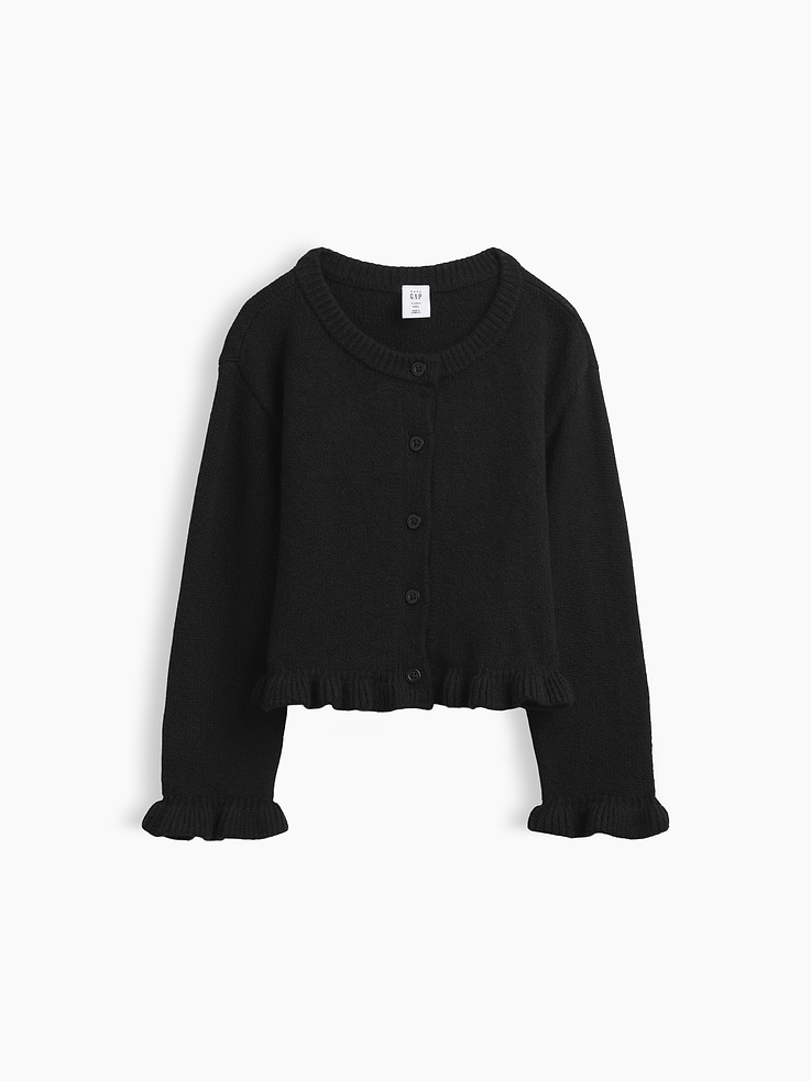 Image 2 of 4, Baby & Toddler CashSoft Ruffle Cardigan Sweater