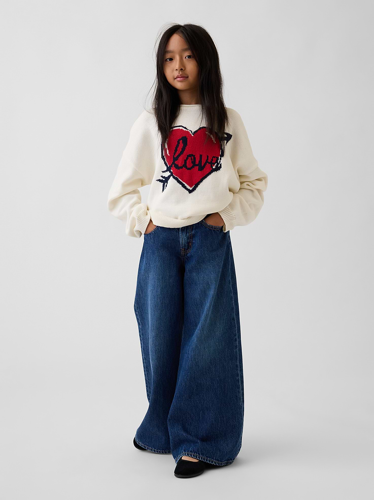 Image 4 of 5, Kids 100% Cotton Oversized Rollneck Sweater