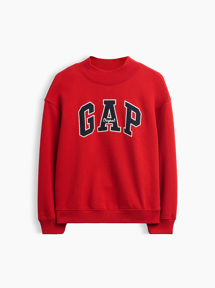 Image 5 of 5, Kids VintageSoft Oversized Mockneck Logo Sweatshirt