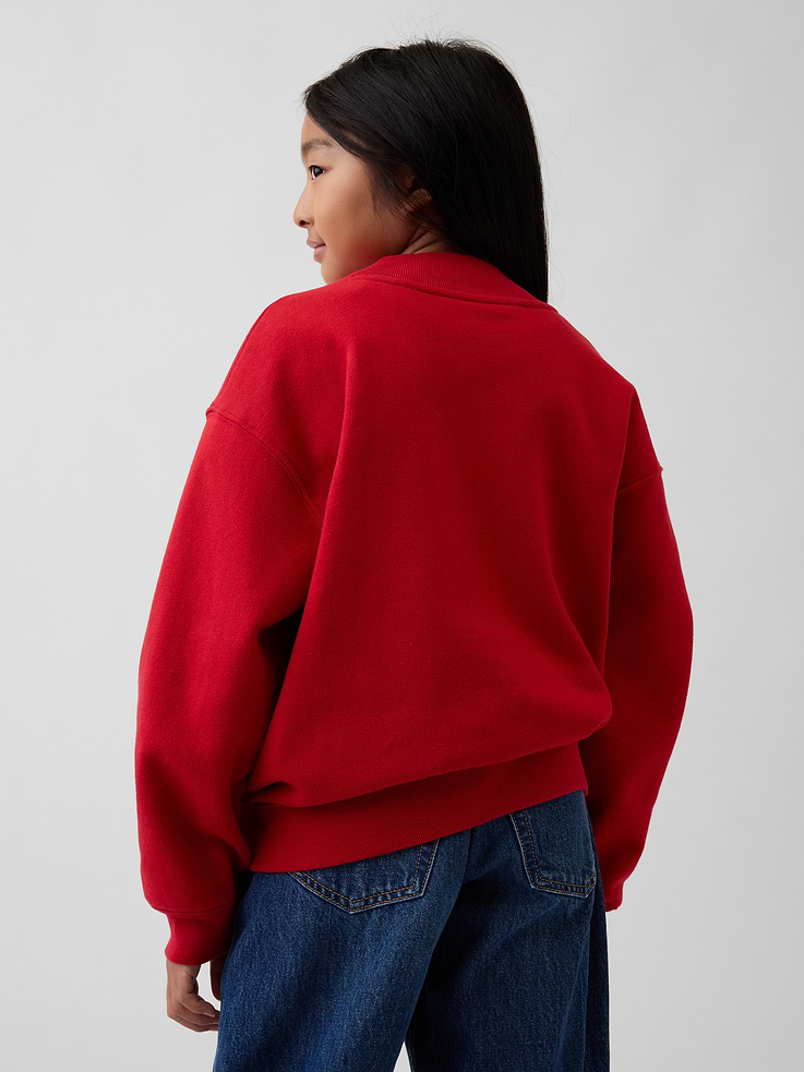 Image 3 of 5, Kids VintageSoft Oversized Mockneck Logo Sweatshirt