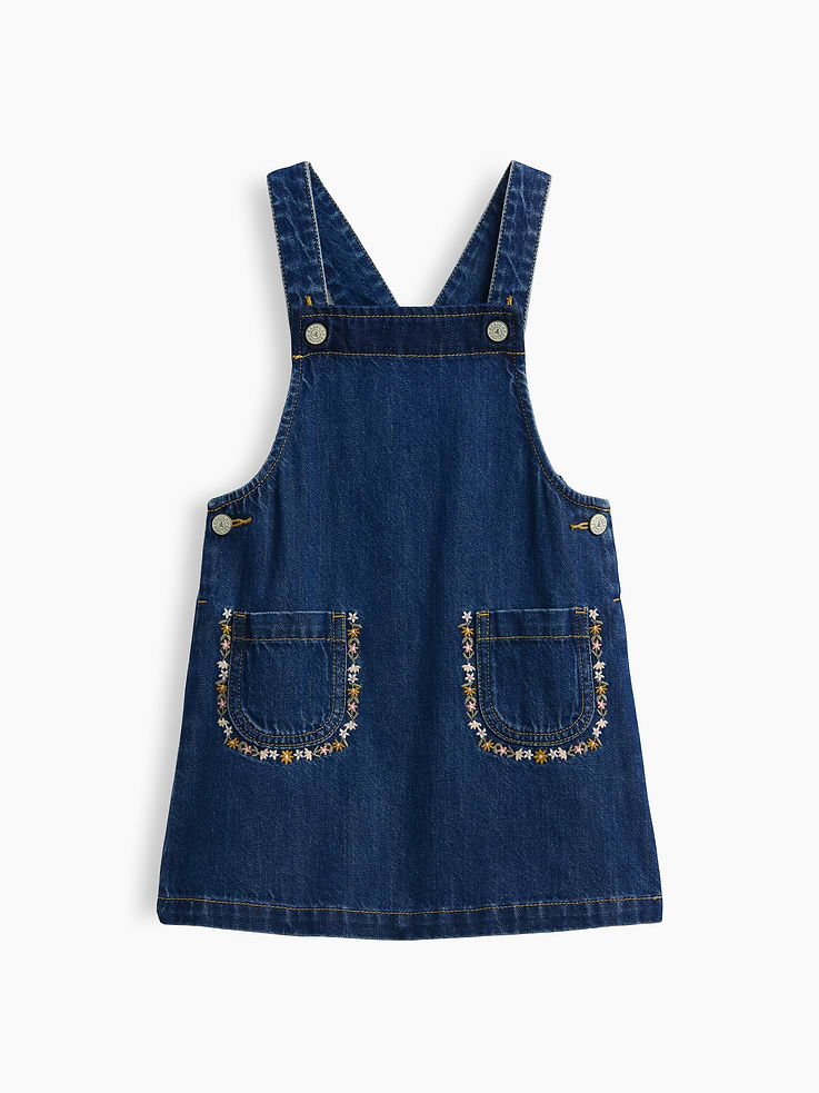 Image 2 of 3, Baby & Toddler Embroidered Denim Skirtall