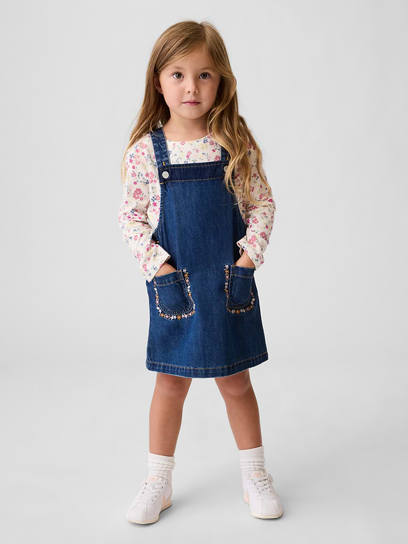 Baby & Toddler Embroidered Denim Skirtall