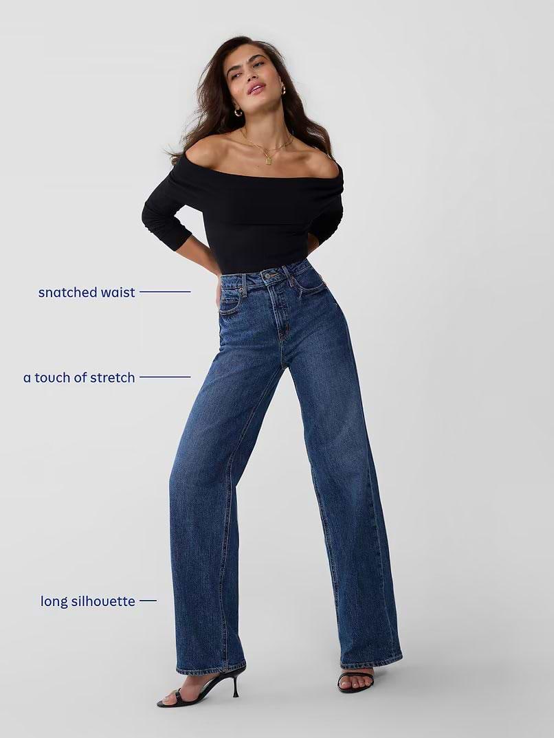Image 5 of 9, Extra High-Waisted Wide-Leg Jeans