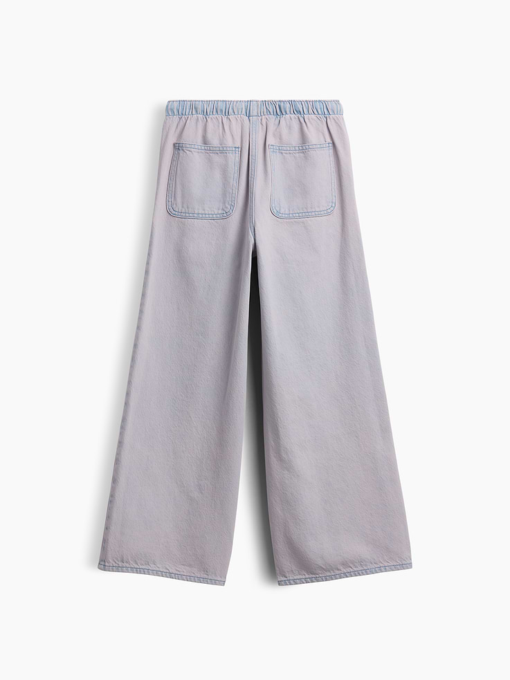 Image 3 of 3, Kids Mid Rise Pull-On Wide-Leg Jeans