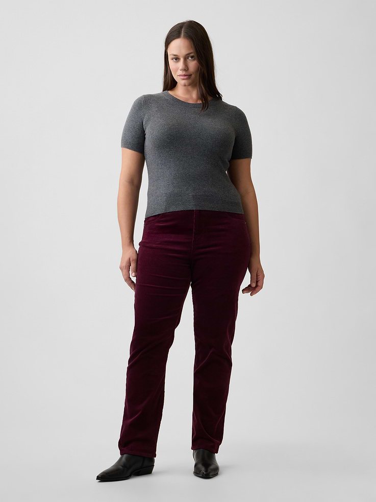 Image 5 of 7, High Rise '90s Slim Straight Corduroy Pants
