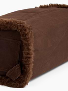 Image 5 of 7, Sherpa-Lined Vegan Suede Five Pocket Tote