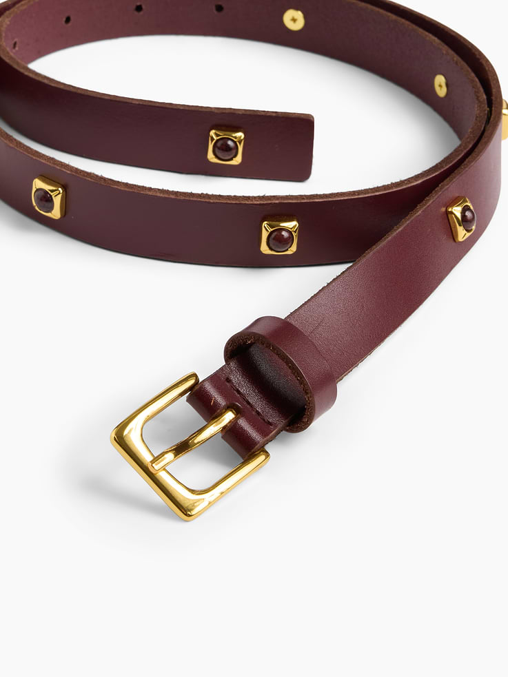 Image 4 of 4, Jeweled Leather Belt