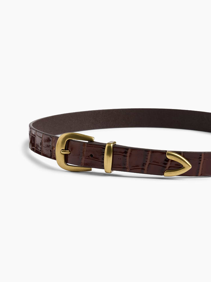 Image 3 of 4, Crocodile Leather Belt