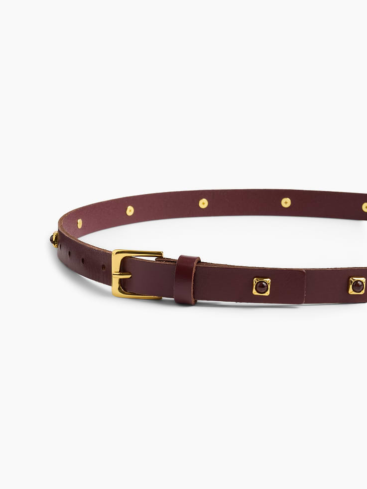 Image 3 of 4, Jeweled Leather Belt