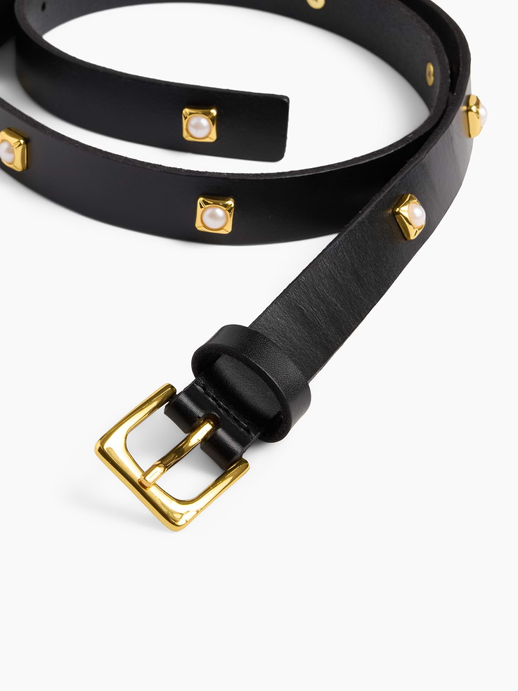 Image 4 of 4, Jeweled Leather Belt