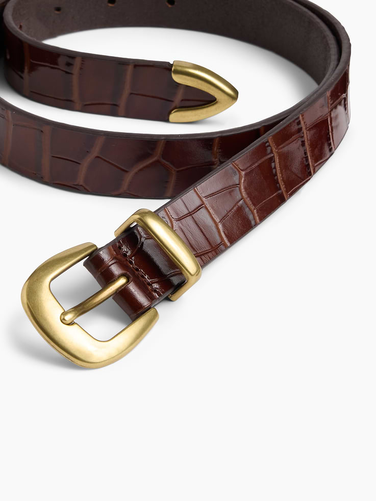 Image 4 of 4, Crocodile Leather Belt