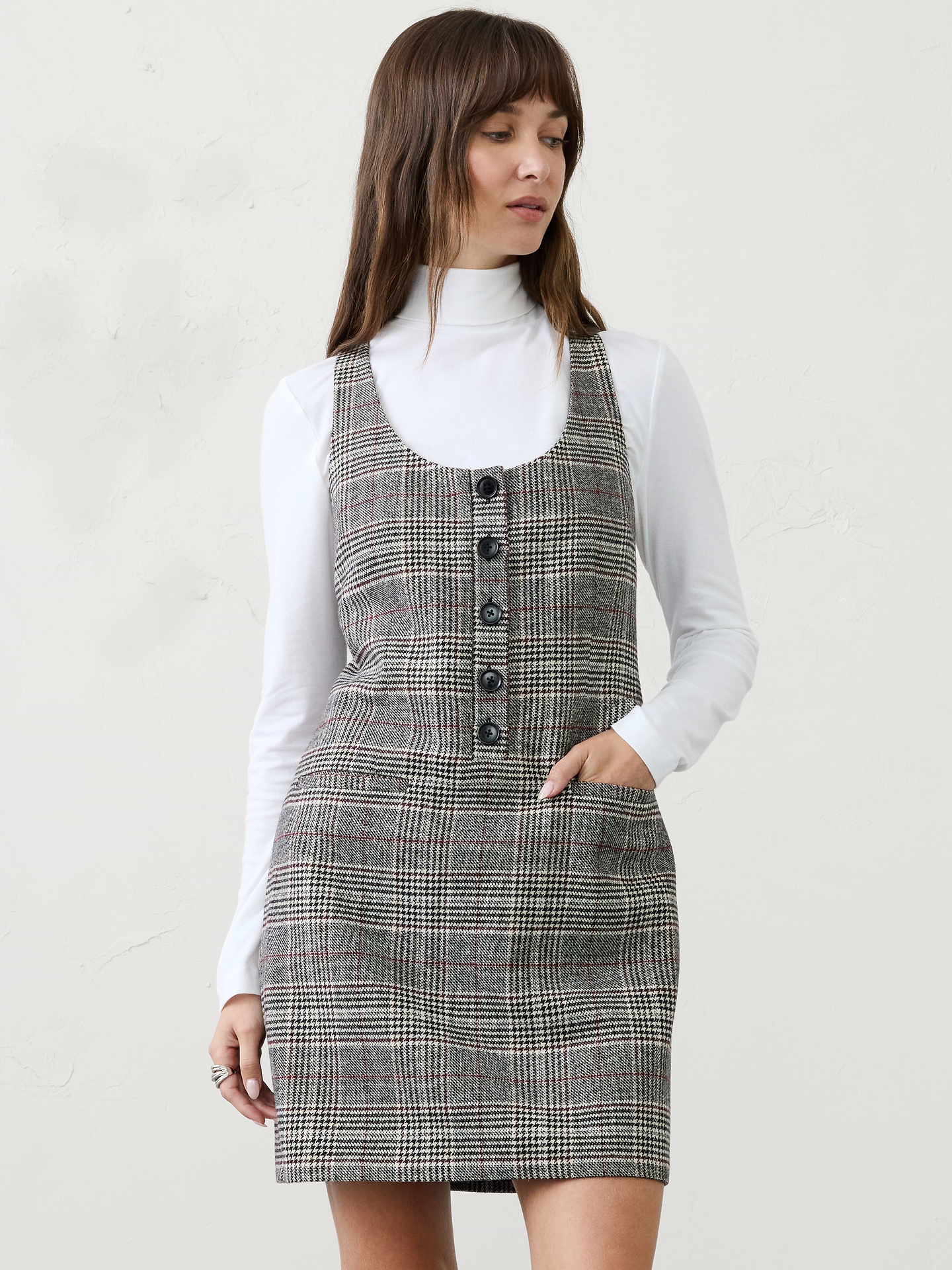 Image 3 of 7, Layering Menswear Mini Shift Dress