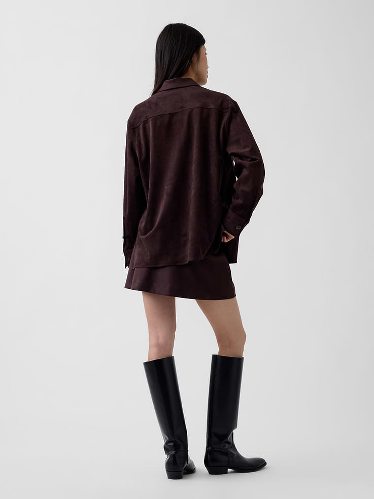 Image 2 of 8, Vegan Suede Mini Skort