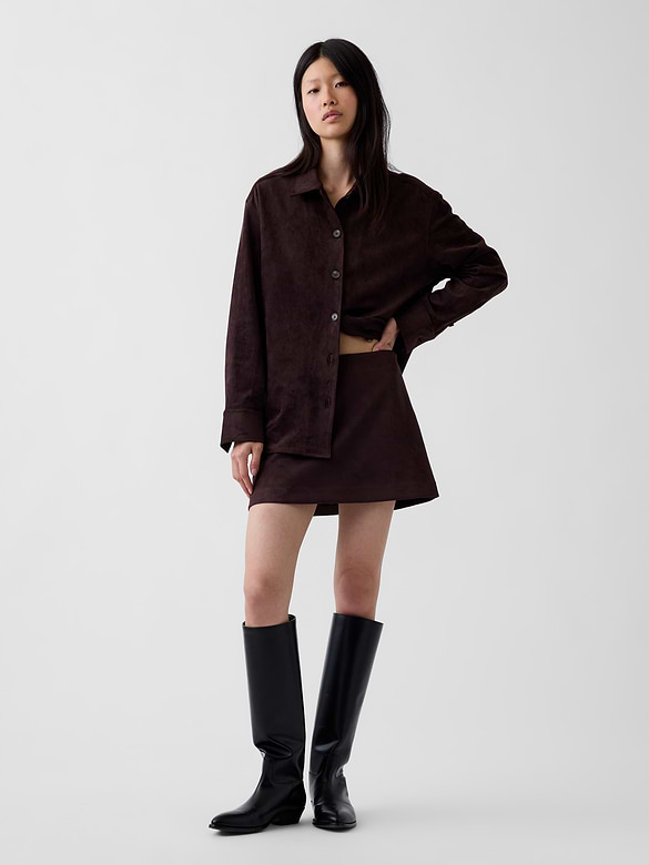 Vegan Suede Mini Skort