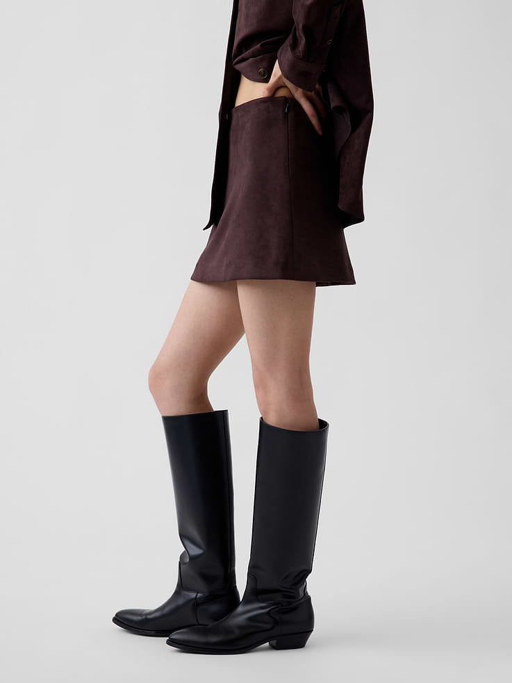 Image 3 of 8, Vegan Suede Mini Skort