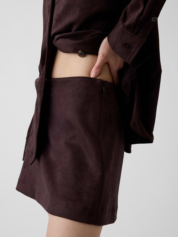 Image 5 of 8, Vegan Suede Mini Skort