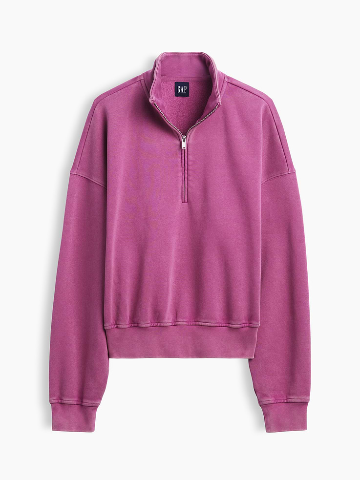 Image 6 of 6, VintageSoft Oversized Half-Zip Wedge Pullover