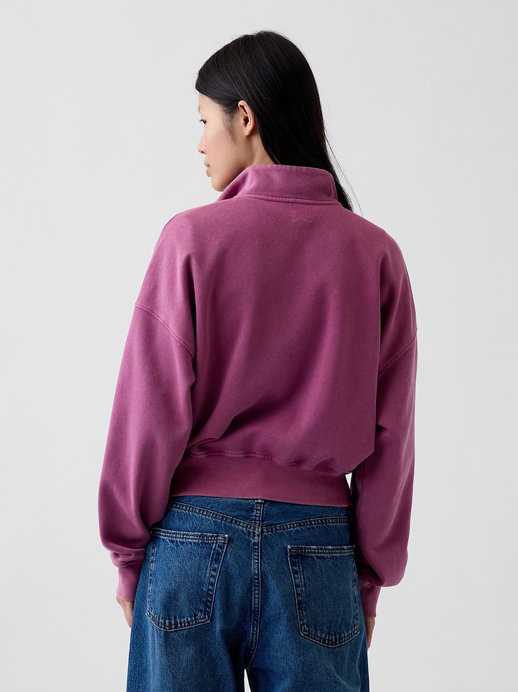 Image 3 of 6, VintageSoft Oversized Half-Zip Wedge Pullover