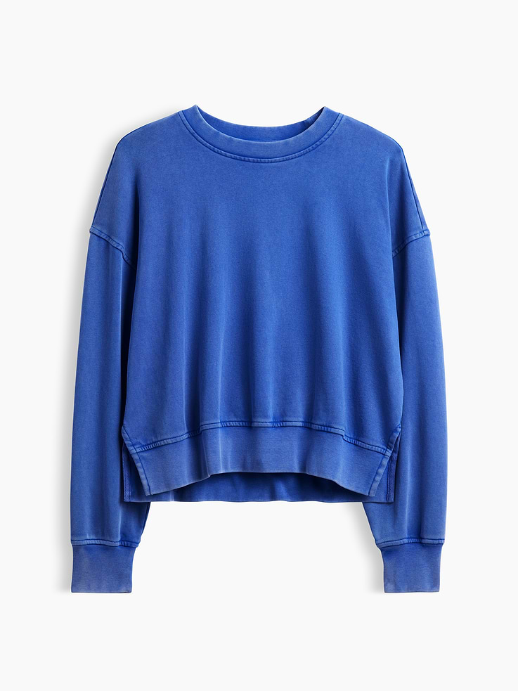 Image 6 of 6, VintageSoft Terry Oversized Wedge Side-Slit Sweatshirt