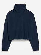 Image 1 of 2, Make your moves in Old Navy Sport's Performance Fleece: Our iconic lightweight fleece that's soft and breathable., funnel neck, long sleeves, bubble hem, pullover style, Product #903183