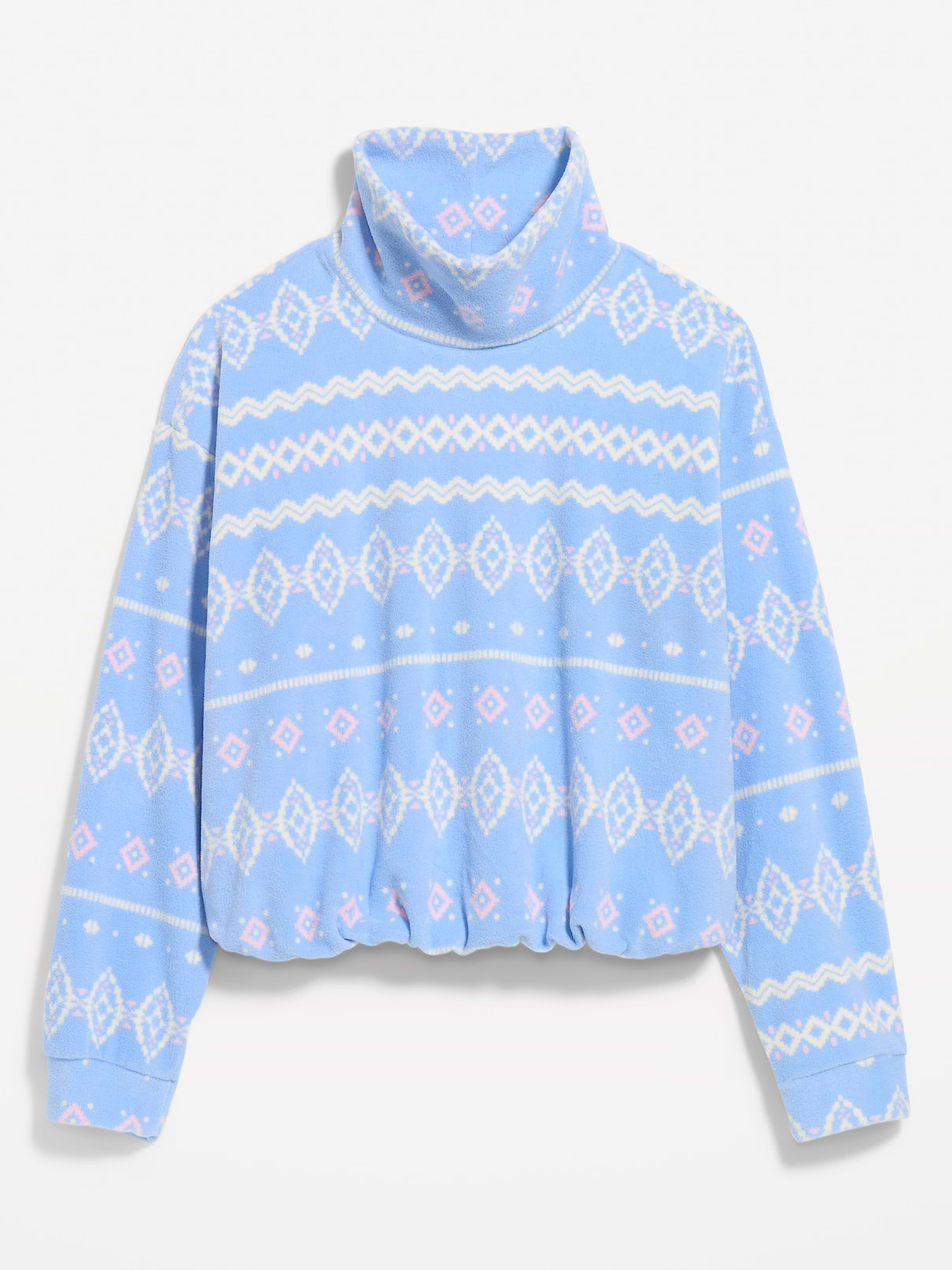 Image 1 of 2, Make your moves in Old Navy Sport's Performance Fleece: Our iconic lightweight fleece that's soft and breathable., funnel neck, long sleeves, bubble hem, rib-knit cuffs, Product #1181988