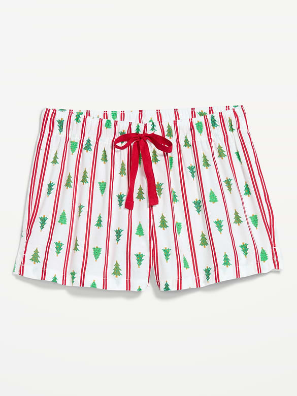 Flannel Boxer Pajama Shorts for Women