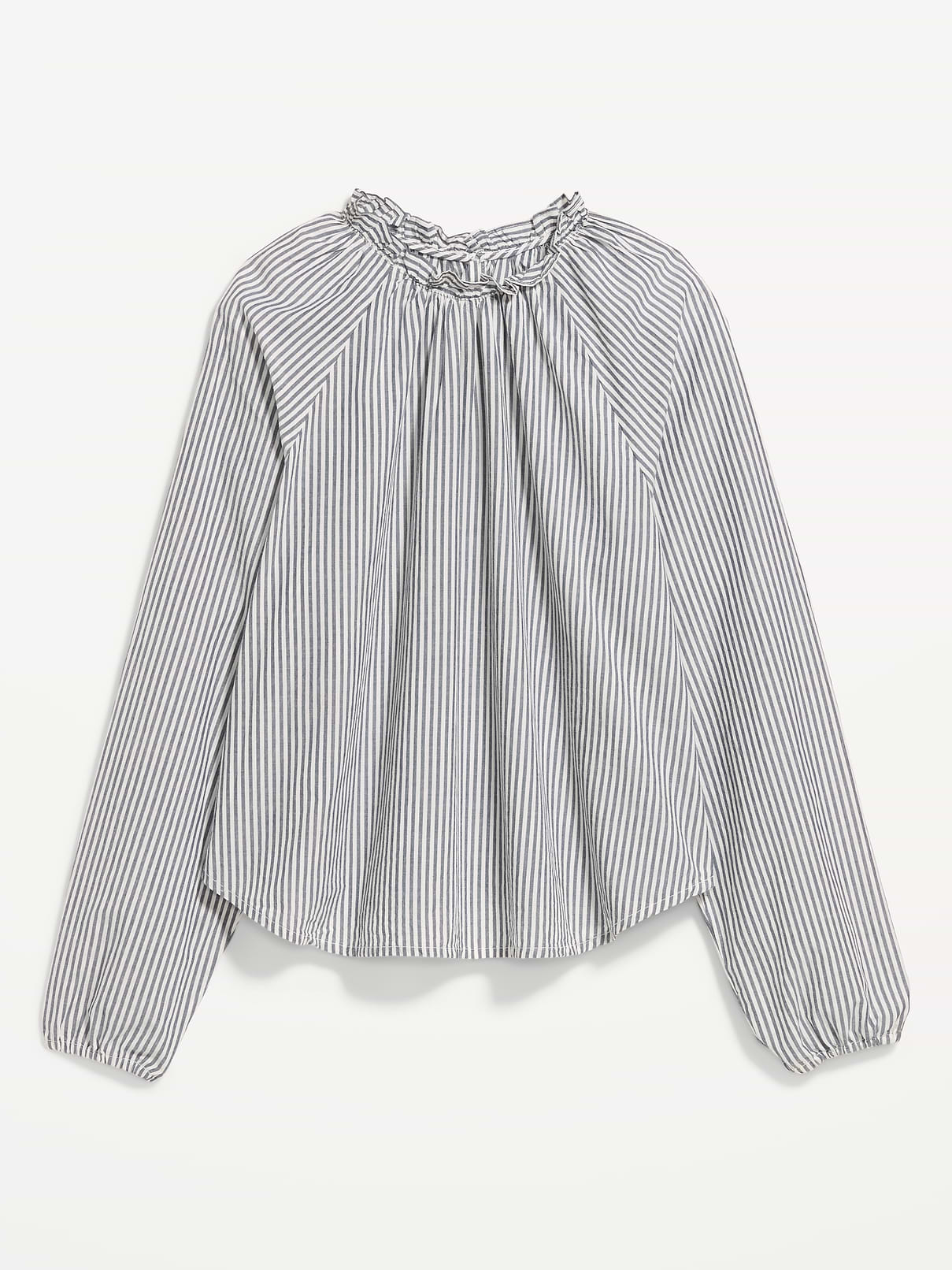 Image 1 of 4, ruffled mock neck and cuffs, long sleeves, Product #1184397