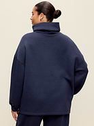 Image 3 of 4, Oversized Bounce Fleece Funnel-Neck Tunic