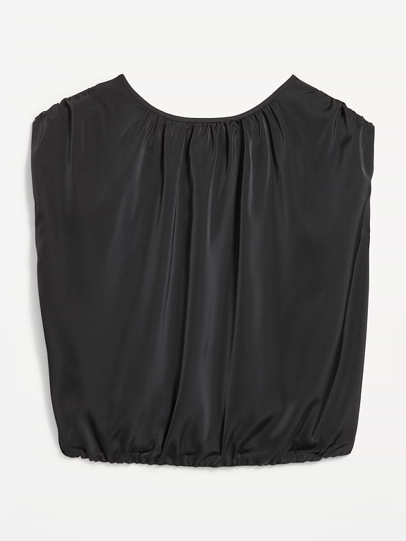 Boatneck Drapey Bubble-Hem Top