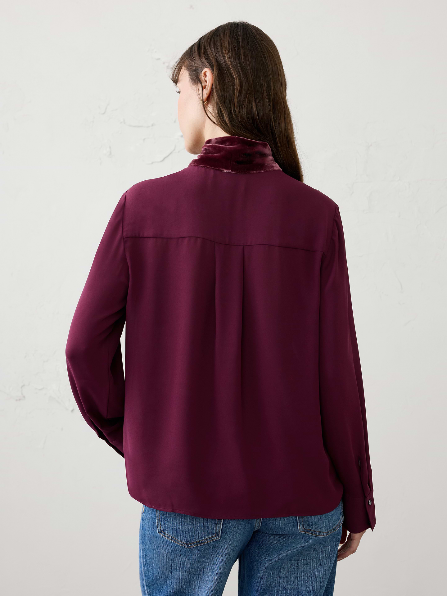 Image 2 of 4, Velvet Scarf Blouse
