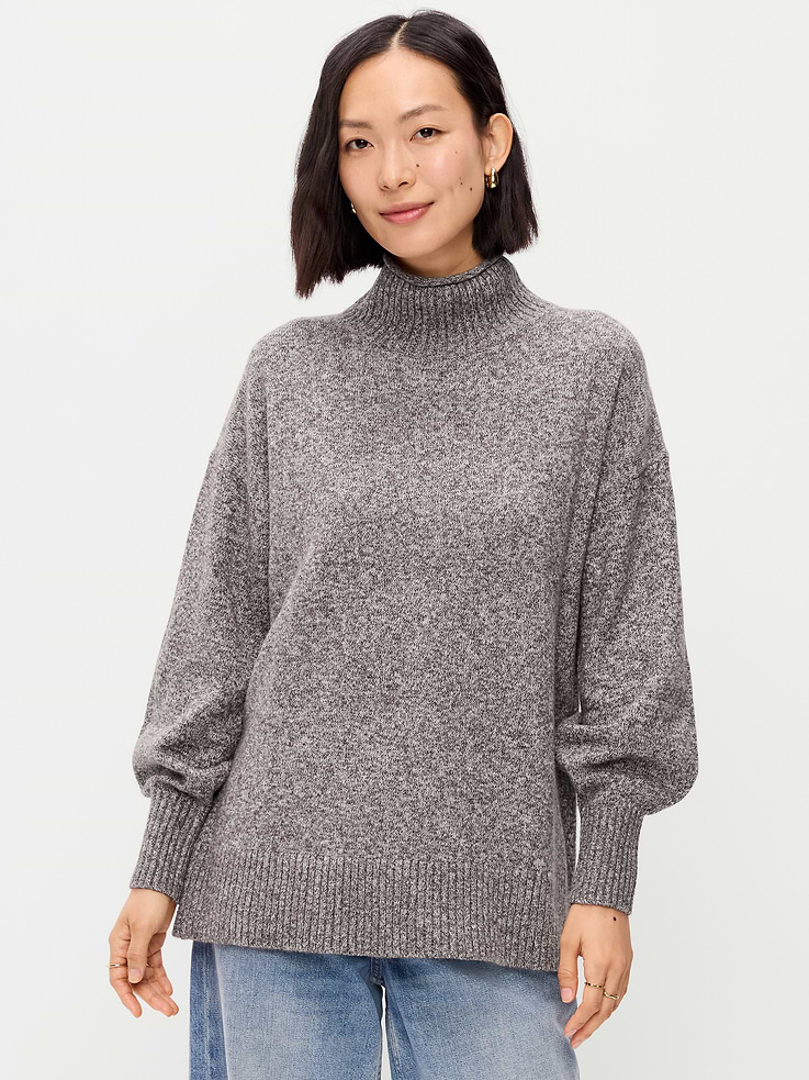 Image 1 of 3, Featuring SoSoft. Feels like cashmere, wears like a year-round fave., turtleneck, long balloon sleeves, rib-knit cuffs and hem, pullover style, Product #903426