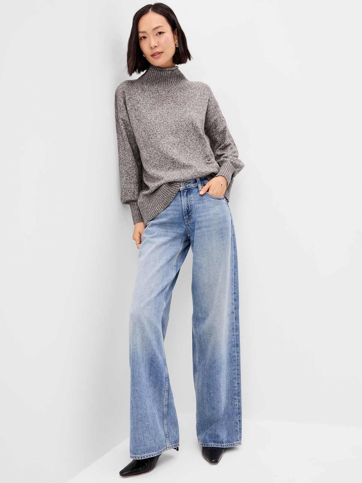 Image 3 of 3, SoSoft Turtleneck Tunic Sweater