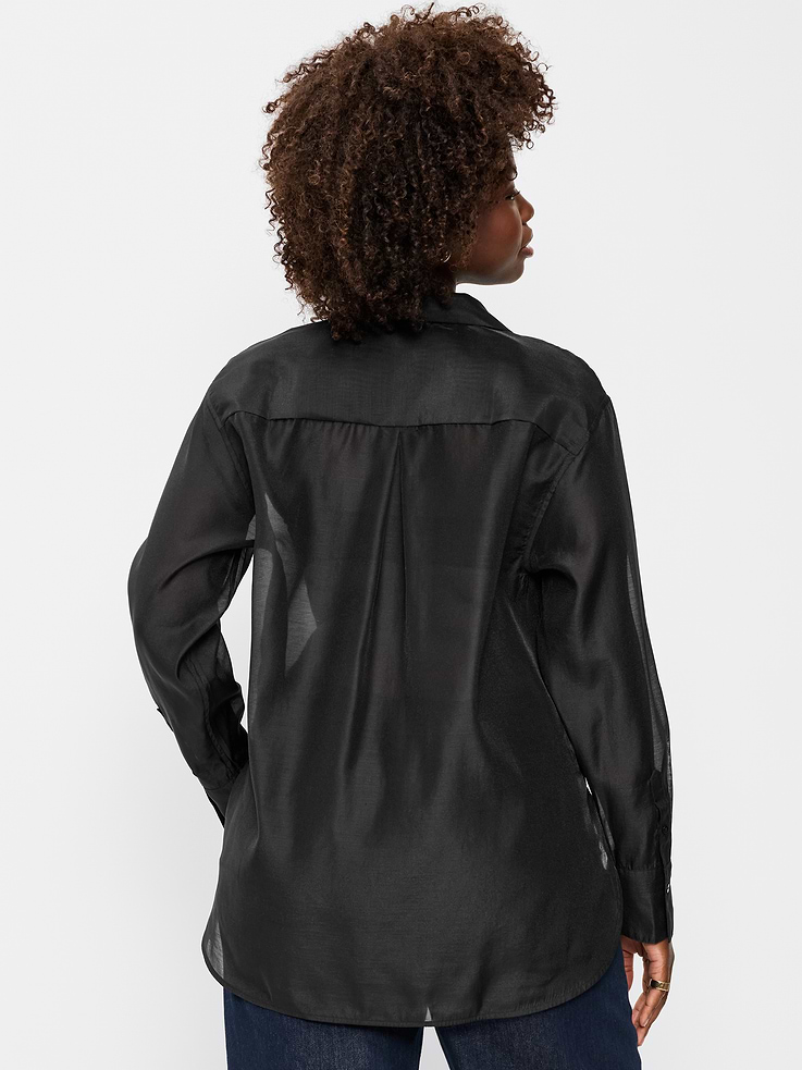 Image 6 of 6, Organza Button-Down Shirt