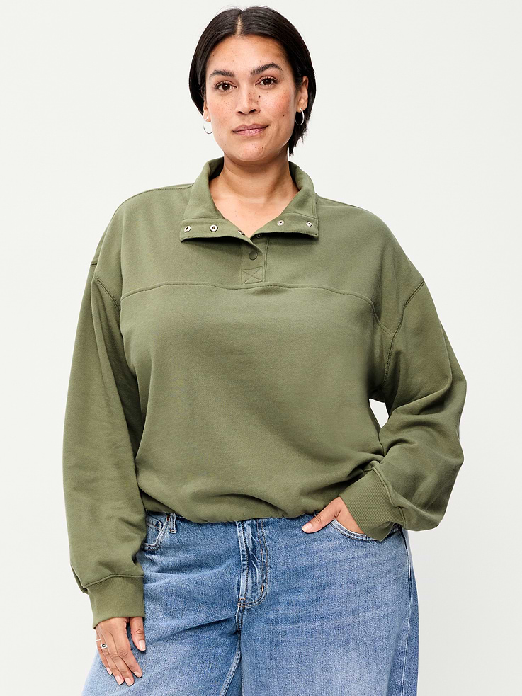 Image 5 of 6, SoComfy Funnel-Neck Sweatshirt