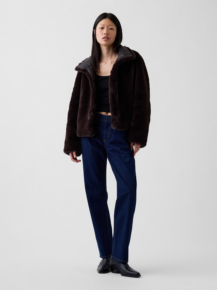 Image 2 of 6, Recycled Faux Fur Crop Jacket