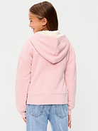 Image 2 of 3, Logo Graphic Sherpa-Lined Zip Hoodie for Girls
