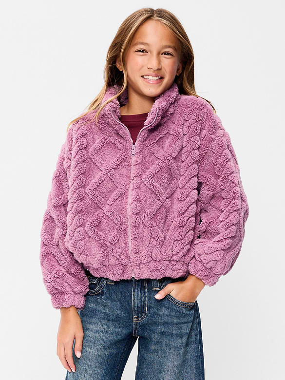 Oversized Sherpa Jacket for Girls