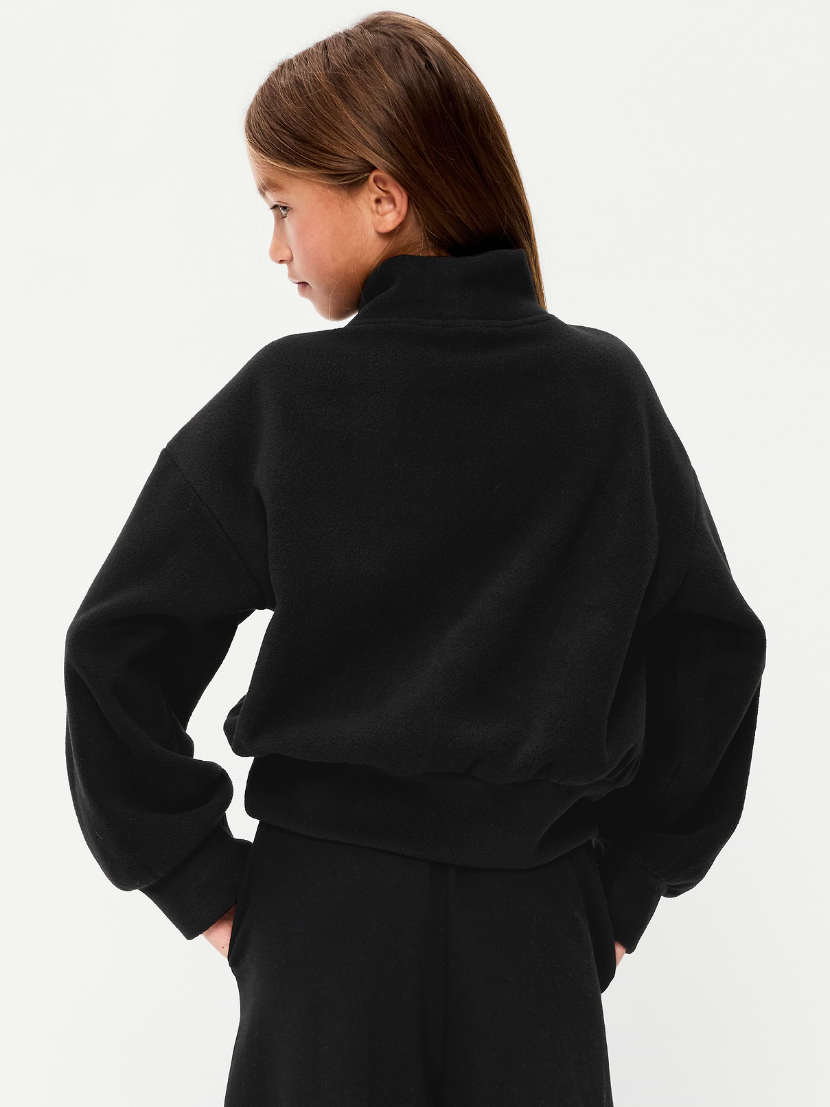 Image 2 of 2, Long-Sleeve Mock-Neck Microfleece Top for Girls