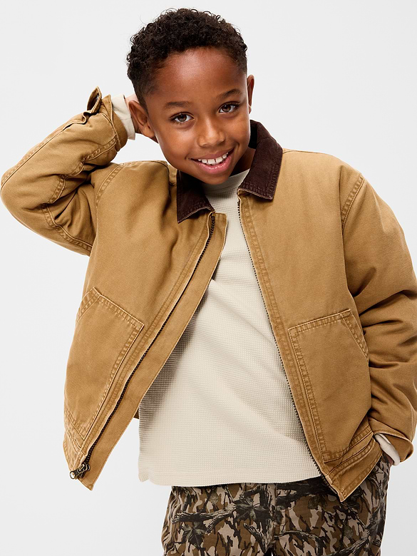 Loose Canvas Barn Jacket for Boys