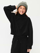 Image 1 of 2, mock neck, long sleeves, drop shoulders, Product #907016