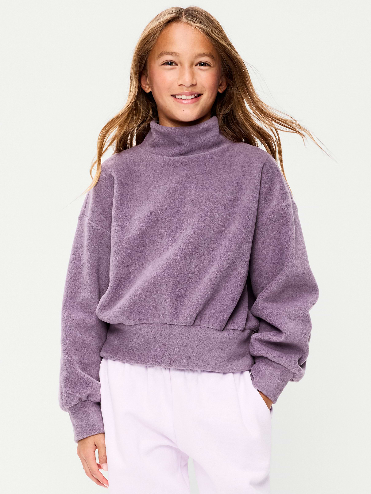 Image 1 of 2, mock neck, long sleeves, drop shoulders, Product #907016