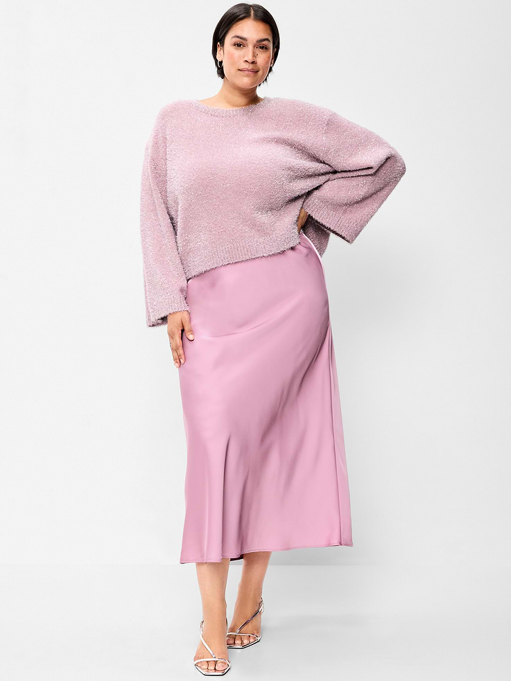 Image 5 of 6, Satin A-Line Maxi Skirt