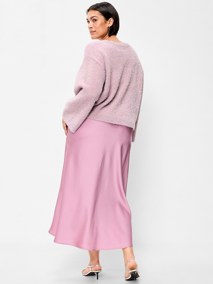 Image 6 of 6, Satin A-Line Maxi Skirt