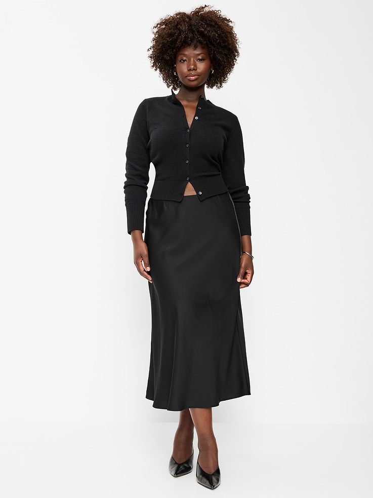 Image 5 of 8, Satin A-Line Maxi Skirt