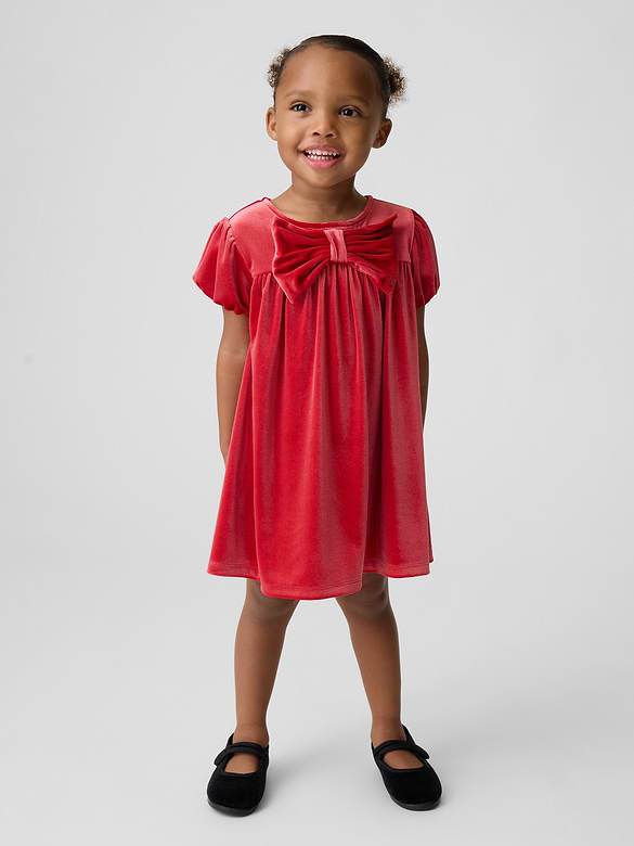 Baby & Toddler Velour Bow Dress