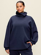 Image 1 of 4, Make your moves in Old Navy Sport's Bounce Fleece: Our signature smooth spacer fabric that keeps its shape., funnel neck, long sleeves, elasticized cuffs, 4-way stretch, breathable, pullover style, Product #915127