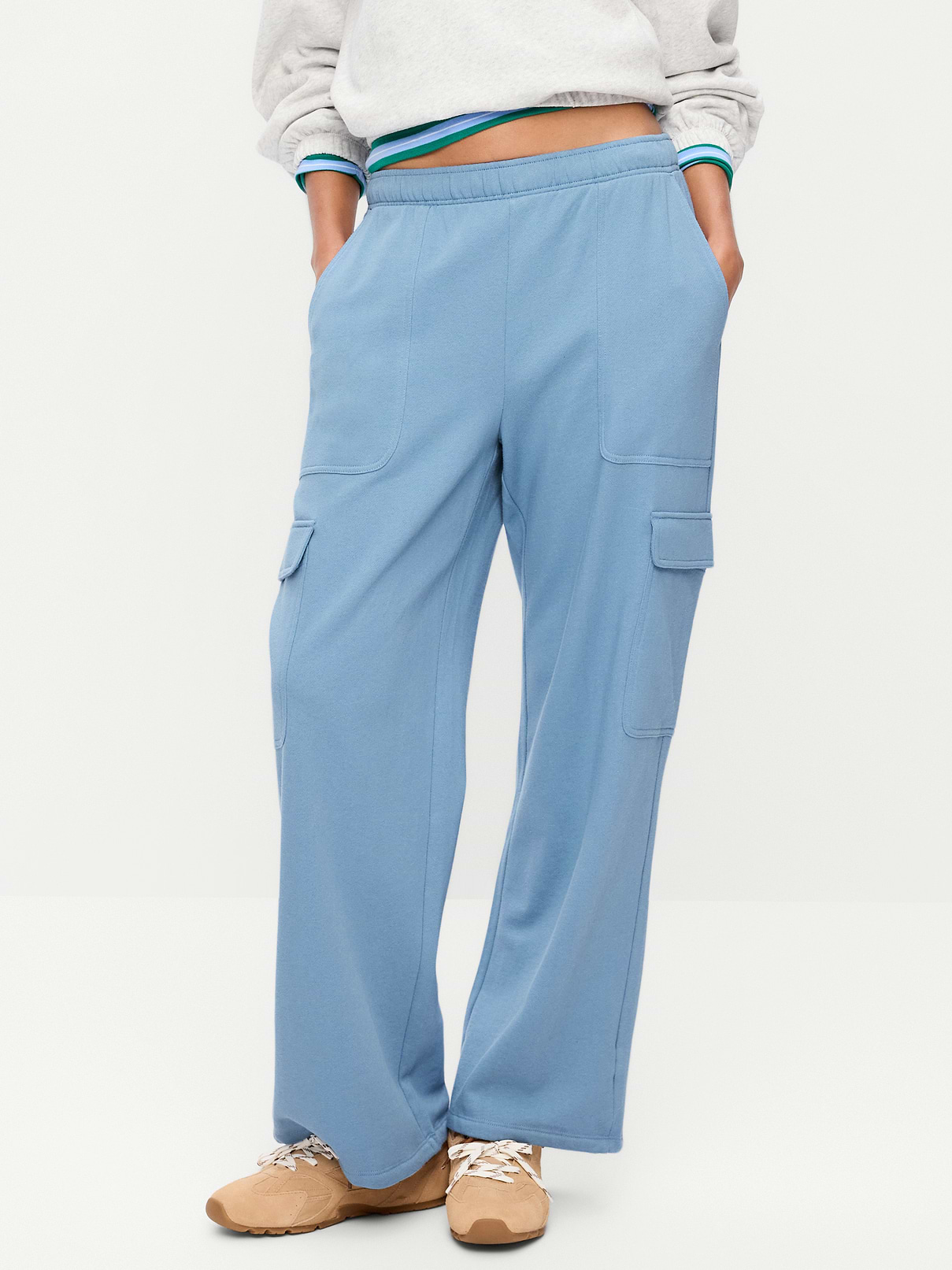 Image 2 of 3, High-Waisted SoComfy Wide-Leg Cargo Sweatpants