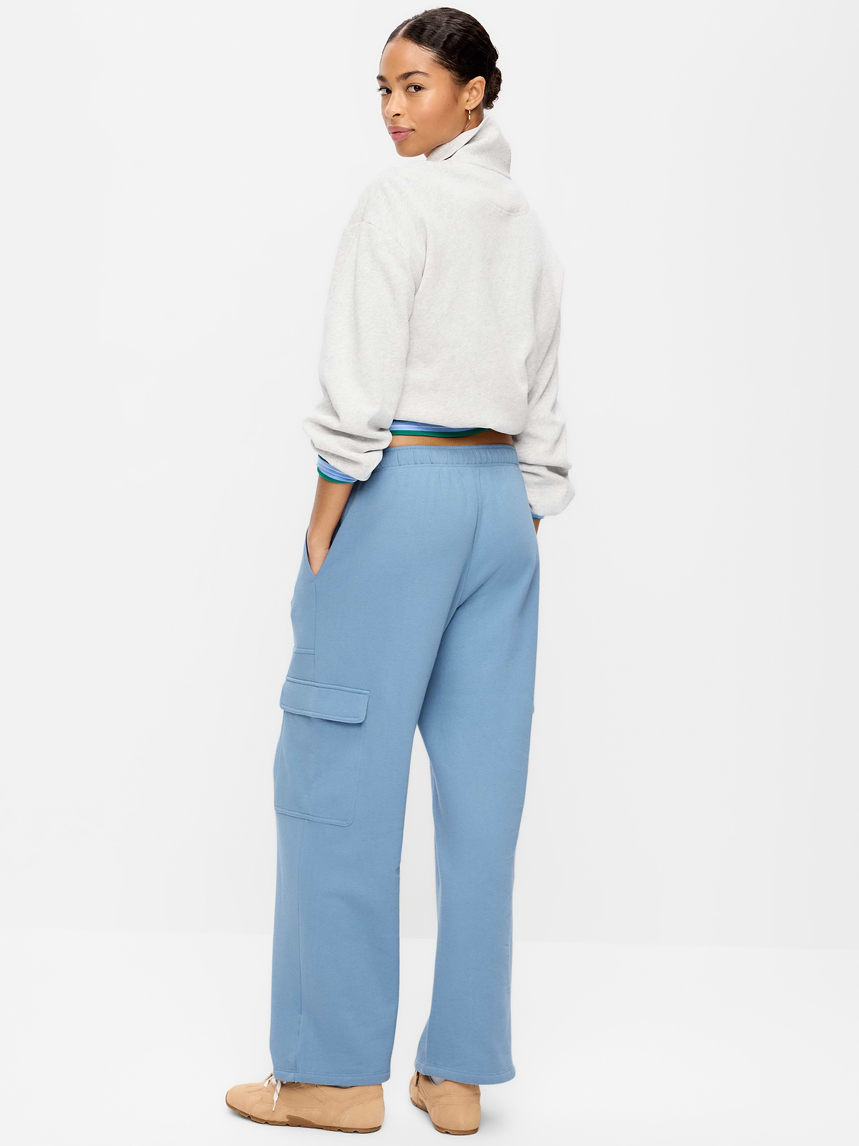 Image 3 of 3, High-Waisted SoComfy Wide-Leg Cargo Sweatpants