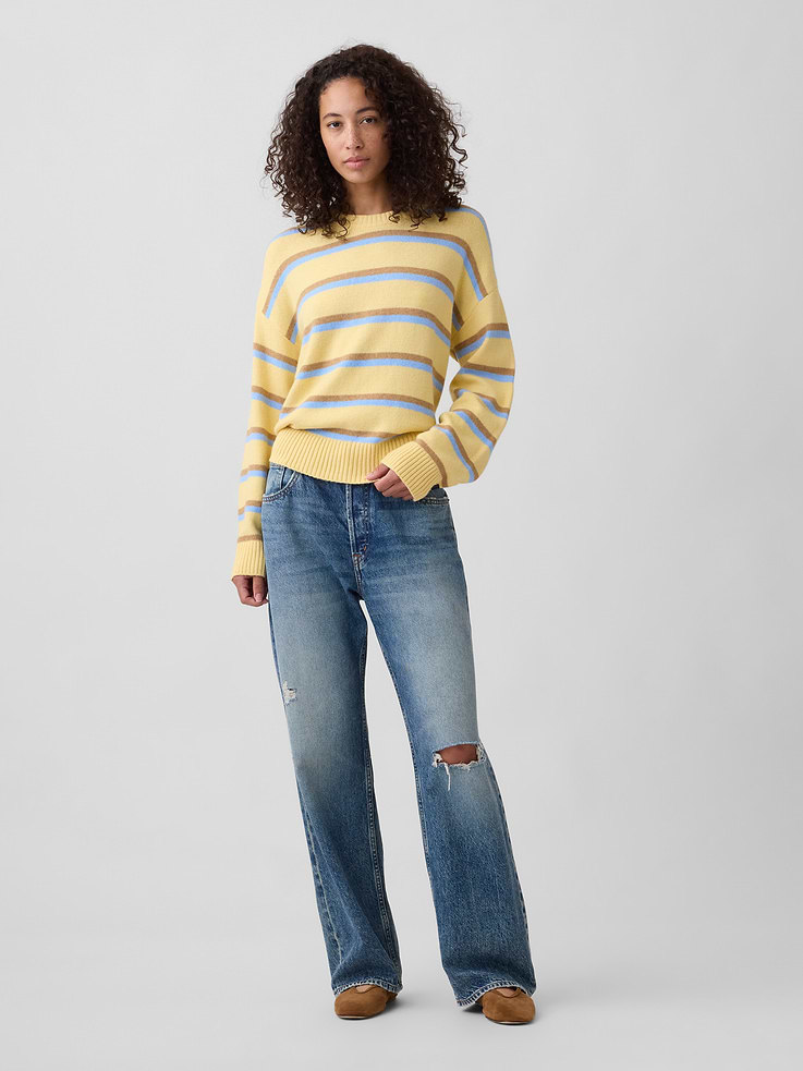 Image 3 of 5, Cashsoft Relaxed Crewneck Sweater
