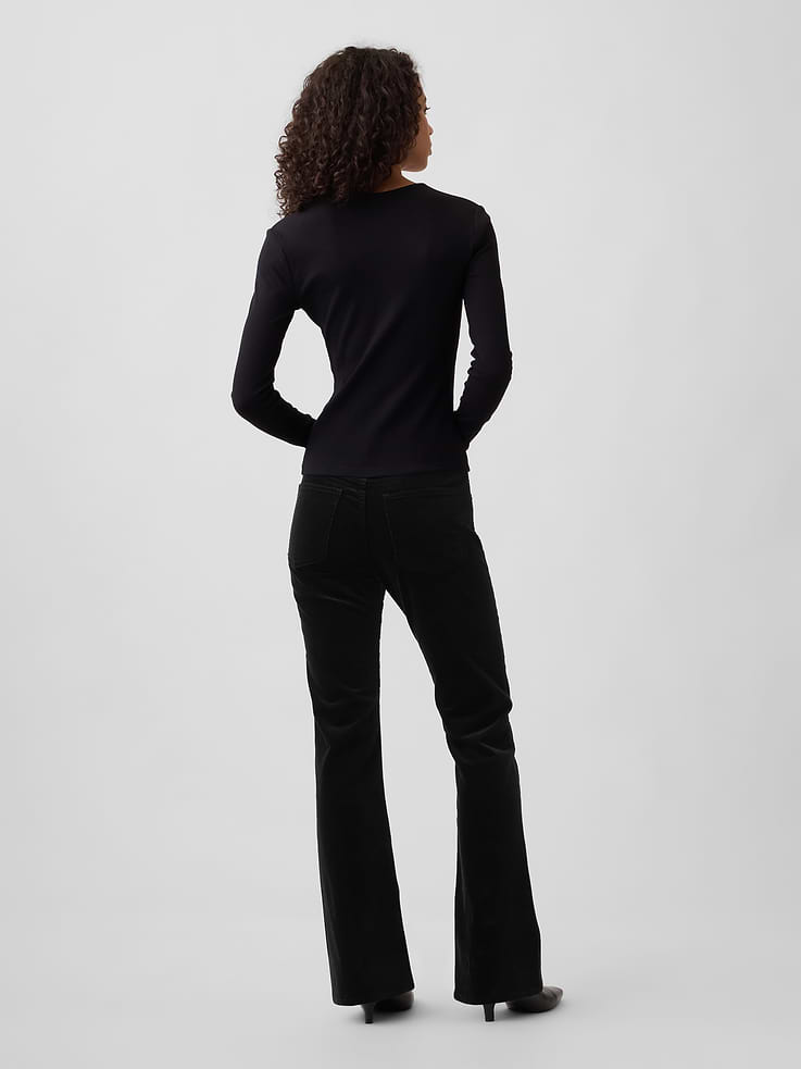 Image 4 of 7, Mid Rise Boot Velvet Pants